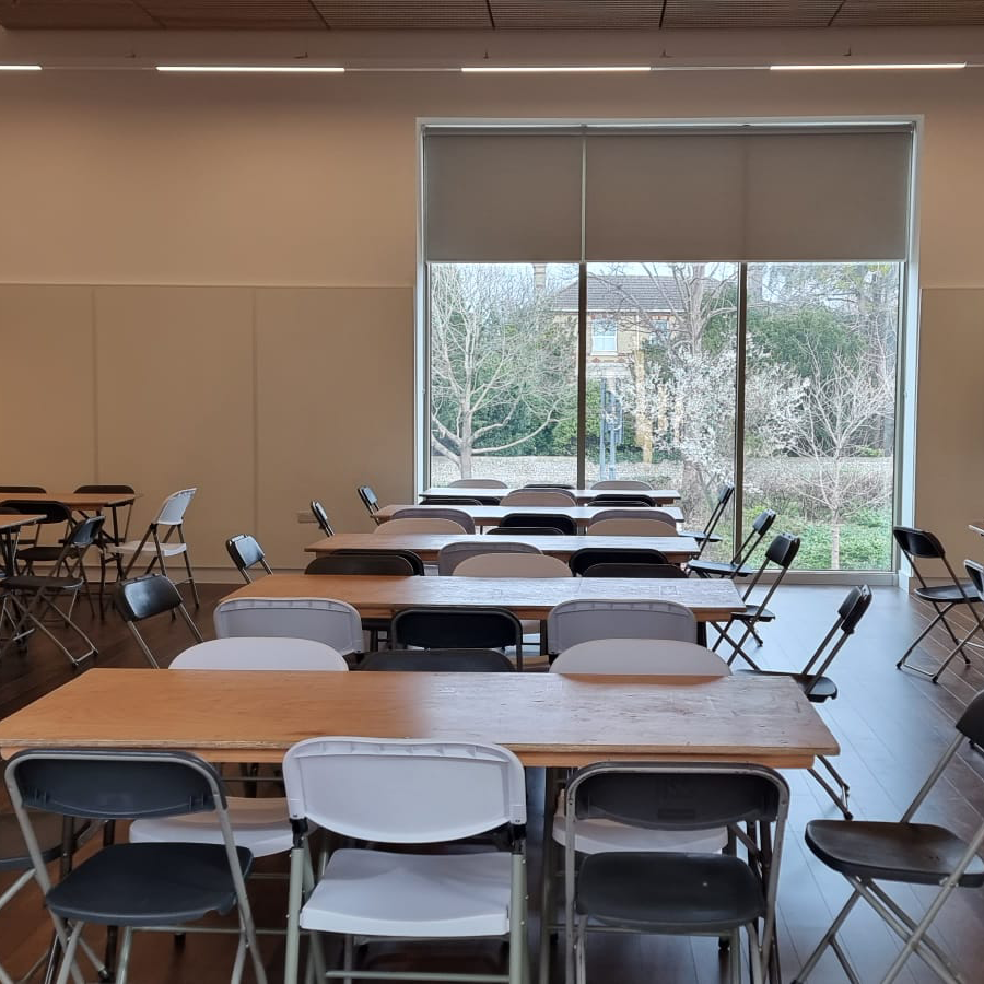 Studio with tables and chairs
