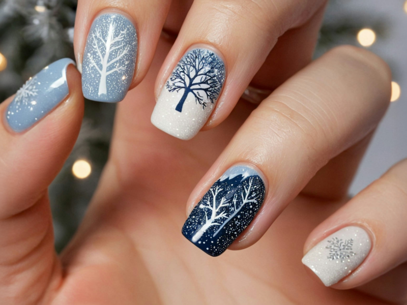 Nails with Christmas designs