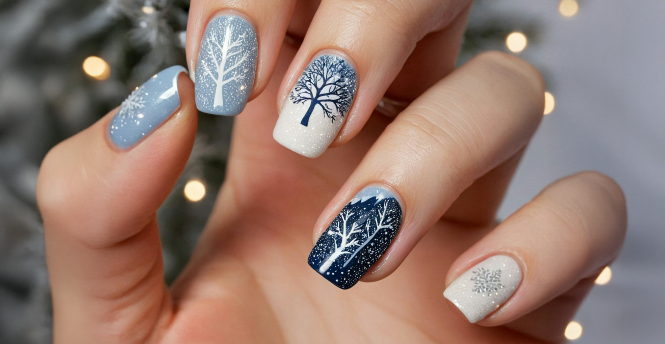 Nails with Christmas designs