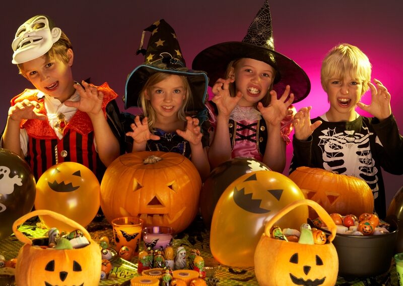 Children at halloween